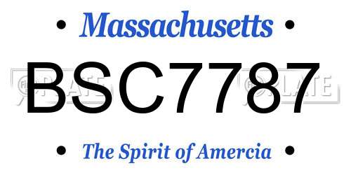 BSC7787 Massachusetts License Plate