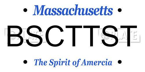 BSCTTST Massachusetts License Plate