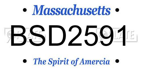 BSD2591 Massachusetts License Plate