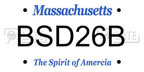 BSD26B Massachusetts License Plate
