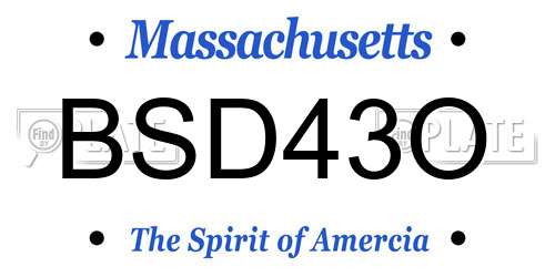 BSD43O Massachusetts License Plate