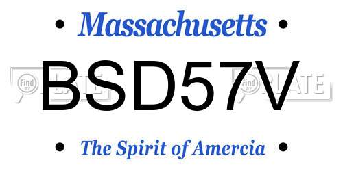 BSD57V Massachusetts License Plate