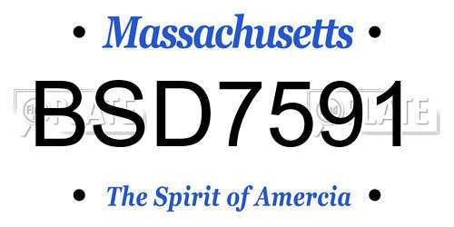 BSD7591 Massachusetts License Plate