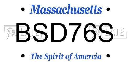 BSD76S Massachusetts License Plate