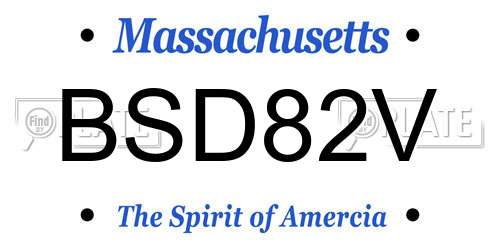 BSD82V Massachusetts License Plate