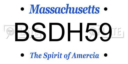 BSDH59 Massachusetts License Plate