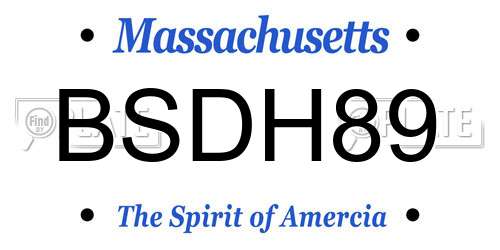 BSDH89 Massachusetts License Plate