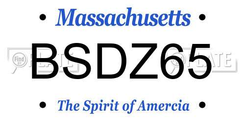 BSDZ65 Massachusetts License Plate
