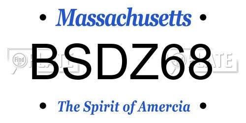 BSDZ68 Massachusetts License Plate