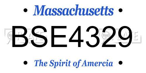 BSE4329 Massachusetts License Plate