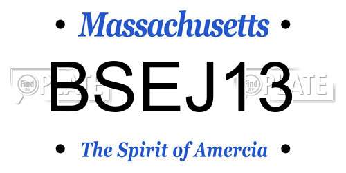 BSEJ13 Massachusetts License Plate