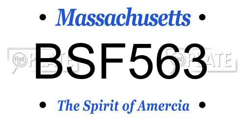 BSF563 Massachusetts License Plate