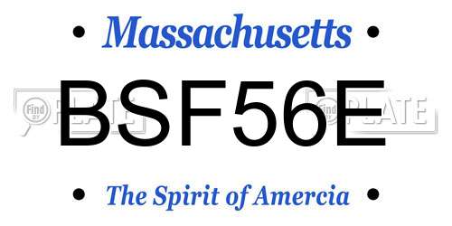 BSF56E Massachusetts License Plate