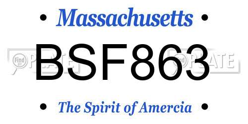 BSF863 Massachusetts License Plate