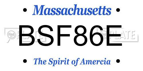 BSF86E Massachusetts License Plate