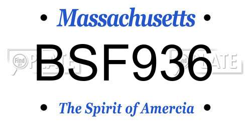 BSF936 Massachusetts License Plate