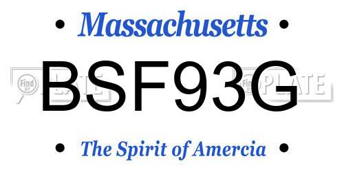 BSF93G Massachusetts License Plate