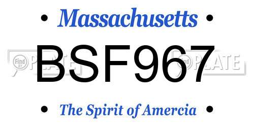 BSF967 Massachusetts License Plate