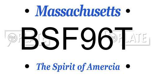 BSF96T Massachusetts License Plate
