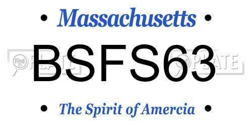 BSFS63 Massachusetts License Plate