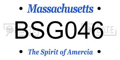 BSG046 Massachusetts License Plate