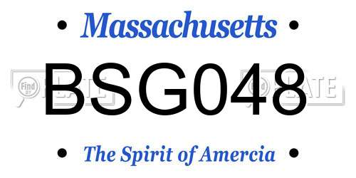BSG048 Massachusetts License Plate