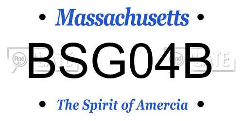 BSG04B Massachusetts License Plate