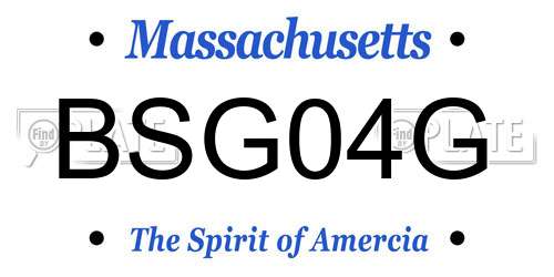BSG04G Massachusetts License Plate