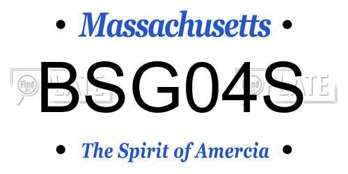 BSG04S Massachusetts License Plate