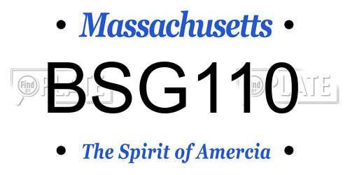 BSG110 Massachusetts License Plate
