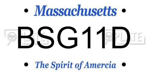BSG11D Massachusetts License Plate