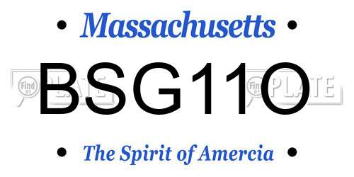 BSG11O Massachusetts License Plate