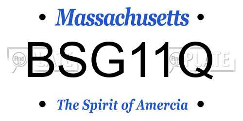 BSG11Q Massachusetts License Plate