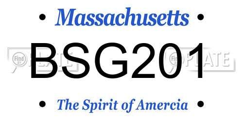 BSG201 Massachusetts License Plate