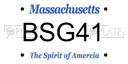 BSG41 Massachusetts License Plate