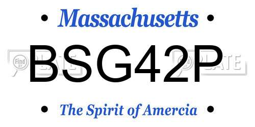 BSG42P Massachusetts License Plate