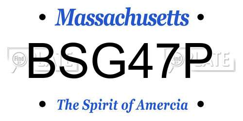 BSG47P Massachusetts License Plate