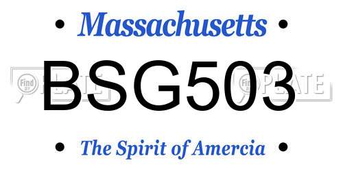 BSG503 Massachusetts License Plate