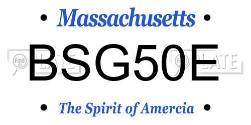BSG50E Massachusetts License Plate