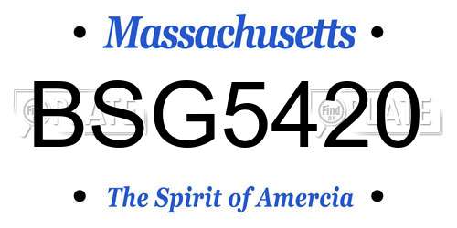 BSG5420 Massachusetts License Plate