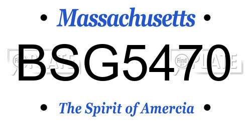 BSG5470 Massachusetts License Plate