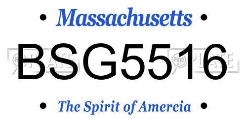 BSG5516 Massachusetts License Plate