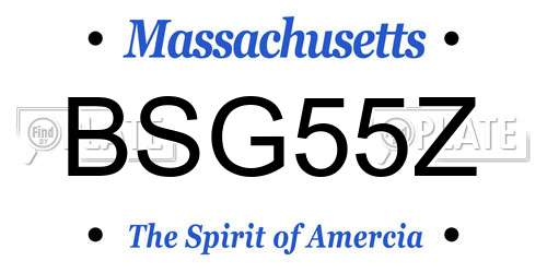 BSG55Z Massachusetts License Plate
