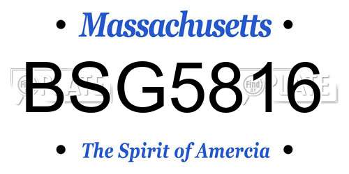 BSG5816 Massachusetts License Plate