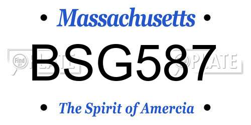 BSG587 Massachusetts License Plate