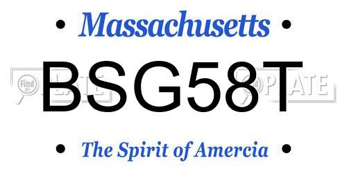 BSG58T Massachusetts License Plate