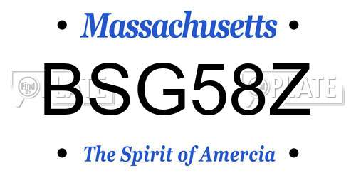 BSG58Z Massachusetts License Plate