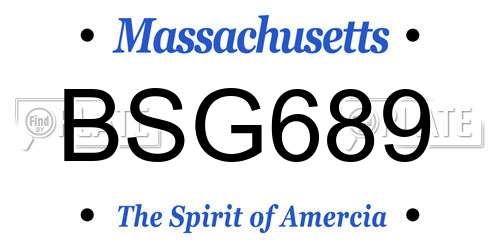 BSG689 Massachusetts License Plate