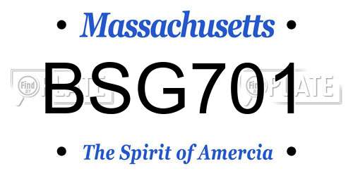 BSG701 Massachusetts License Plate