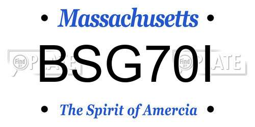 BSG70I Massachusetts License Plate